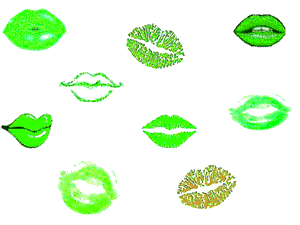 Gif animé bouches vertes 